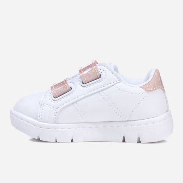 Sapatos De Estilo De Vida Fila Menina Branco/Rosa - Fila Court Flex Vc Kd Portugal Lisboa,AXJP-71639